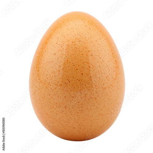Brown Egg on White Background Ready for Cooking or Decorating for Special Occ...