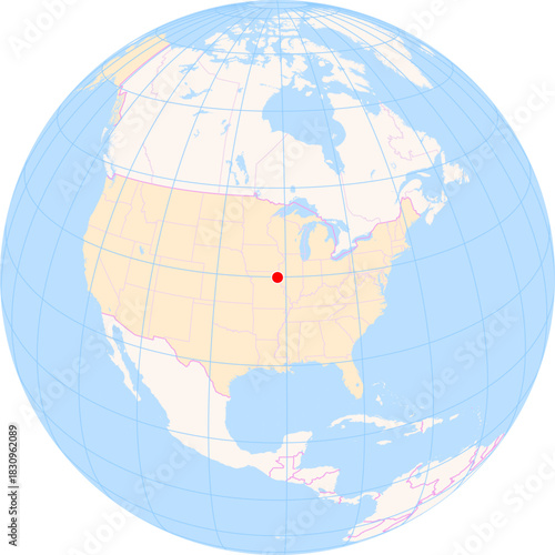Location Map of Airport Quincy Regional Baldwin Field (Quincy, Illinois, United States). IATA-code: UIN. No labels at all.