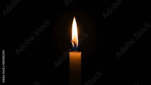 Burning Candles Flickering in the Dark Background, Seamless Loop Animation, creating a beautiful