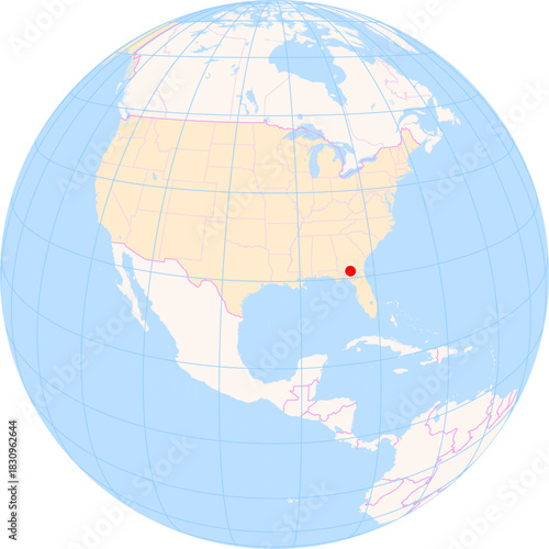 Location Map of Valdosta Regional Airport (Valdosta, Georgia, United States). IATA-code: VLD. No labels at all.