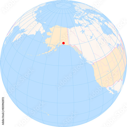Location Map of Airport Valdez Pioneer Field (Valdez, Alaska, United States). IATA-code: VDZ. No labels at all.