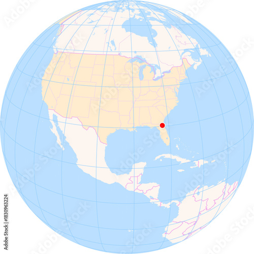 Location Map of Cecil Airport (Jacksonville, Florida, United States). IATA-code: VQQ. No labels at all.