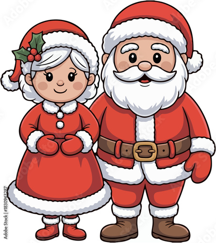 Cute Santa Claus Waving – Christmas Cartoon Illustration