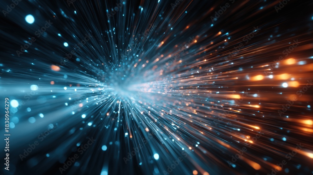 Fototapeta premium Dynamic Abstract Light Burst Background with Blue and Orange Rays for Technology and Energy Concepts