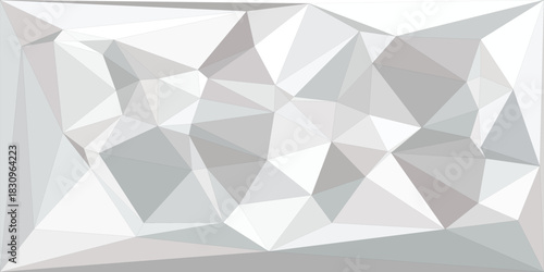 Abstract white geometric polygonal background features a light triangle pattern texture vector illustration of a diamond shape mosaic paper element design