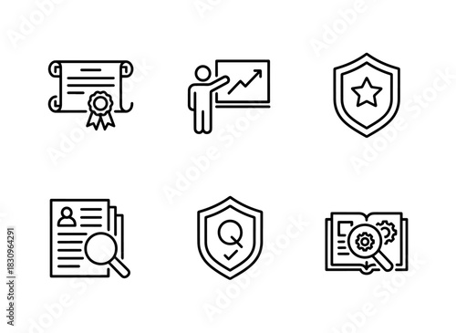 Diploma Instructor Expert Resume Qualification Badge Research Icons
