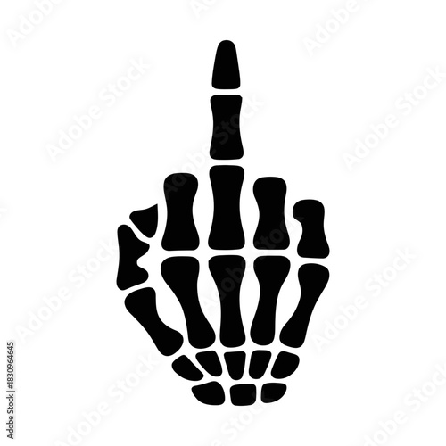 skeleton middle finger glyph icon