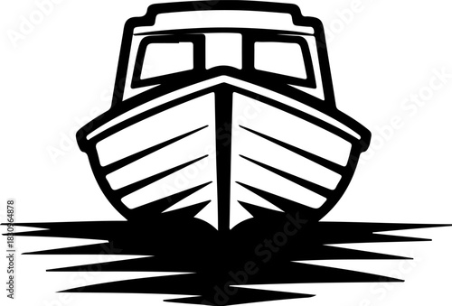 Simple sailboat vector silhouette illustration
