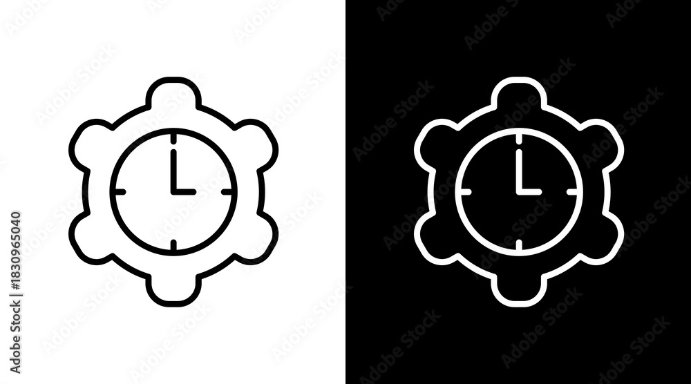 Obraz premium Clock White Icon Set Vector