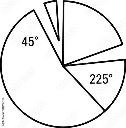Pie chart displaying data with different degree segments