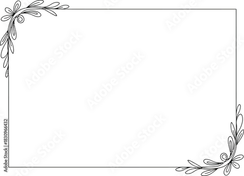 Elegant floral frame border for invitations and greetings