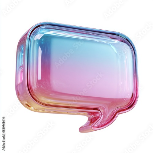 Glossy glass speech bubble abstract background