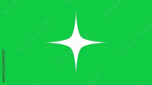 Sparkling Star Shine Animation on Green Screen Background