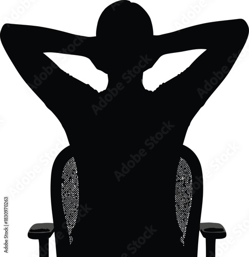 silhouette of a woman relaxing on a chair 