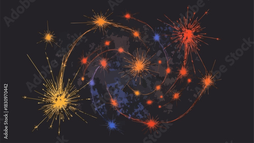 Abstract representation of interconnected data points and networks.
