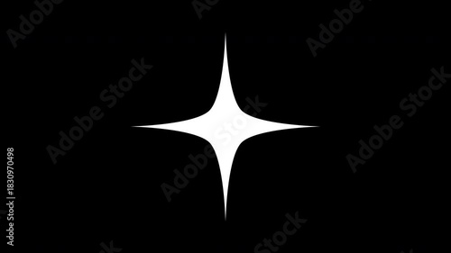 Sparkling Star Shine Animation on Black Screen Background Overlay