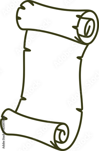 Vintage aged parchment scroll illustration with a classic historical and rustic aesthetic