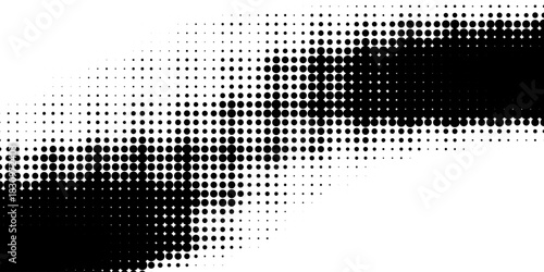 Bitmap grunge gradient texture. Black and white pixelated dither wave pattern. Abstract glitchy 8 bit game wallpaper. Retro wide rasterized backdrop. Pixel art illustration. Modern Vector background