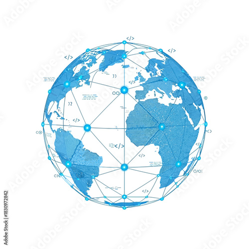Global coding network uniting continents, digital transformation reshaping the world, technology connecting people worldwide, a modern, scalable world