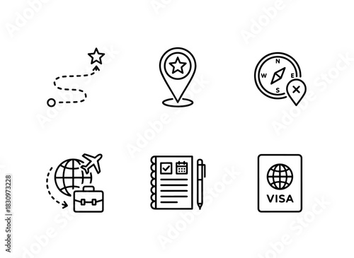 Travel Route Travel Destination Travel Map Marker Travel Agency Travel Planner Travel Map Icon Pack