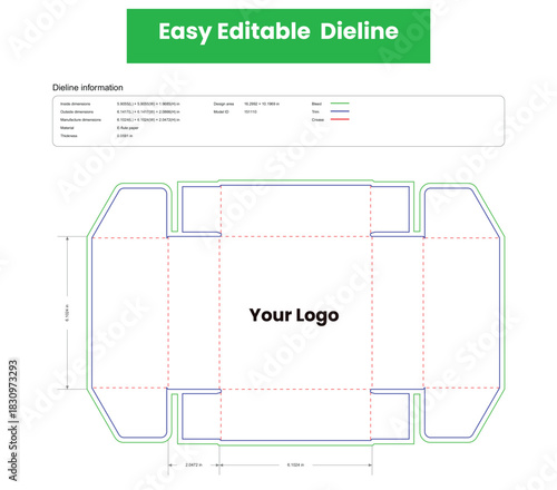 custom dimensions double open clamshell boxes flip top design template,die-line,dieline template,box packaging dieline printable product packaging layout,
