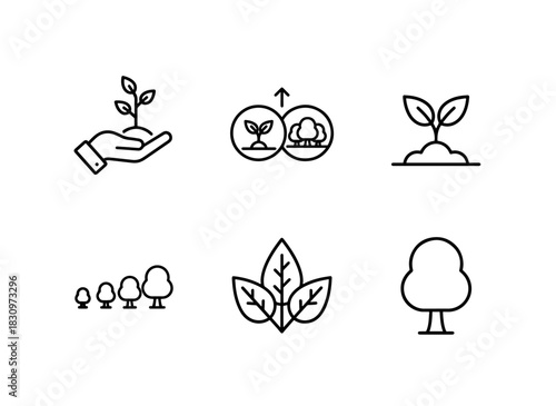 Tree in Hand Reforestation Tree Sprout Tree Growth Tree Leaves Green Icon Pack