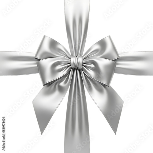 Elegant Silver Bow Perfect for Gifts, Celebrations, and Special Occasions - A Festive Touch
