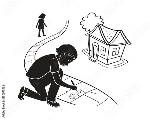 Street Children’s Day Awareness Concept – Hope, Protection, Human Rights, Social Care Illustration