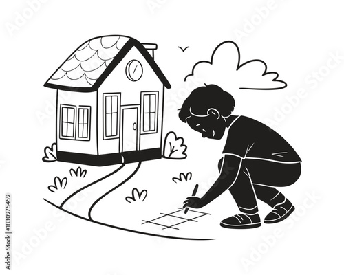 Street Children’s Day Awareness Concept – Hope, Protection, Human Rights, Social Care Illustration