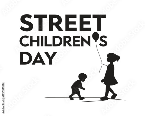 Street Children’s Day Awareness Concept – Hope, Protection, Human Rights, Social Care Illustration