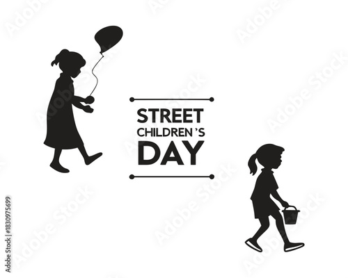 Street Children’s Day Awareness Concept – Hope, Protection, Human Rights, Social Care Illustration