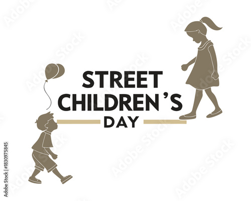 Street Children’s Day Awareness Concept – Hope, Protection, Human Rights, Social Care Illustration