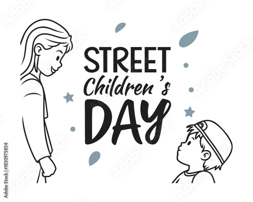 Street Children’s Day Awareness Concept – Hope, Protection, Human Rights, Social Care Illustration