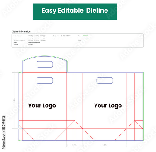 dieline template box dieline die lines packaging paper bag with handle custom dieline cardboard box dieline pizza box dieline printable product packaging layout,
