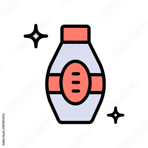 Cream or lotion color icon. Skin care, body and face skin, moisturizer cream, lotion. Cosmetics container or jar symbol. Vector isolated illustration.