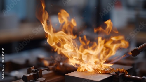 A university research team testing biofuel droplets in a high-speed combustion chamber, flame shapes captured in ultra-slow motion to study clean burn efficiency — advanced renewable energy science