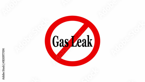 Free Download A red circle with a diagonal line through it and the words gas leak in black letters inside it centered - GFXLoad