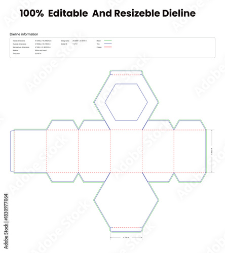 dieline template box dieline die lines packaging custom tuck end box variations hexagon_ dieline cardboard box dieline pizza box dieline printable product packaging layout,
