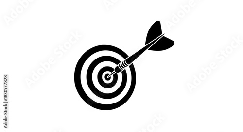 Hit mark dart precise aim black white icon 