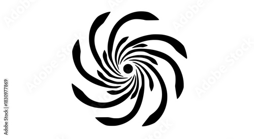 Astral spiral icon black white icon 