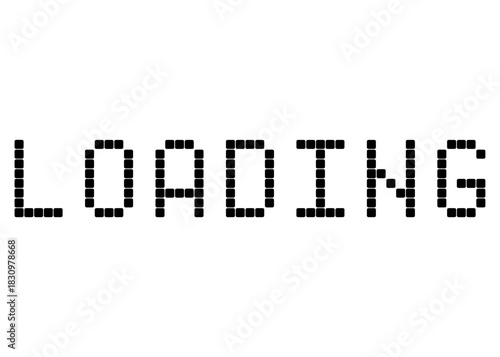 Loading, pixel digital vector font
Vector font word on a white background