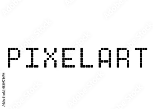 Pixelart, pixel digital vector font
Vector font word on a white background