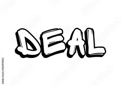 Deal, graffiti vector font
Vector font word on a white background