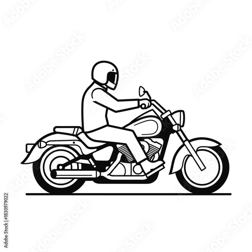 Classic motorcycle riding silhouette illustration showcasing freedom and open road adventures
