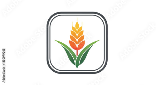 A stylized representation of wheat, a symbol of agriculture and prosperity, encapsulated within a