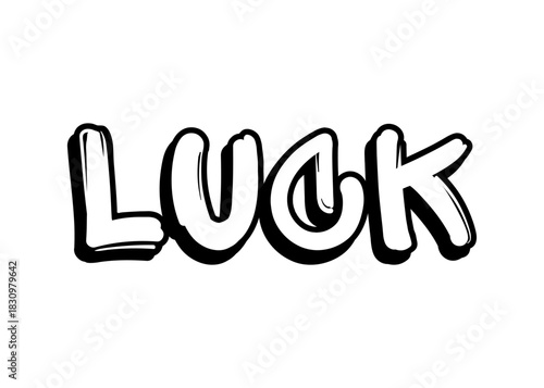 Luck, graffiti vector font
Vector font word on a white background