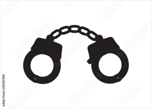 Handcuffs Silhouette Symbol of Law Enforcement and Justice System