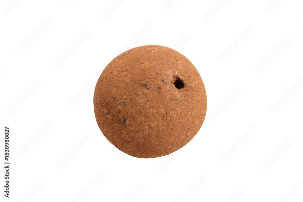 Fototapeta premium Ancient terracotta clay ball with hole