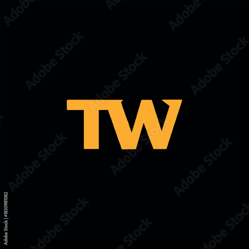 letters tw text logo design vector