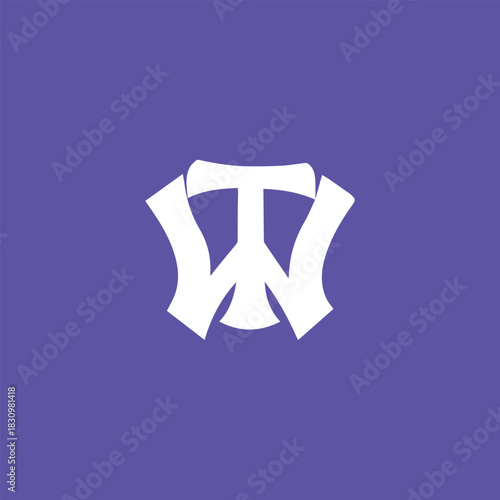 letters tw text logo design vector